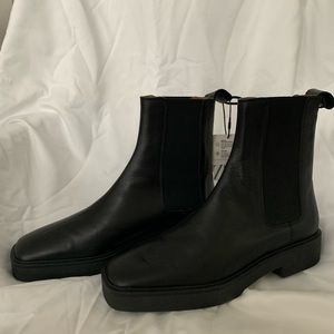 Zara Womens Black Leather Boot